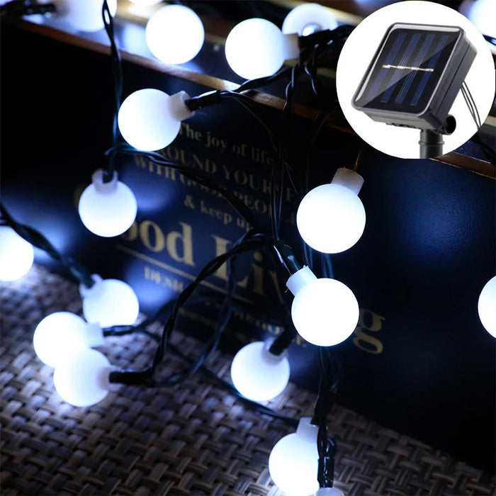 Christmas Decoration Garden Lights Outdoor LED Solar String Lights Round Ball Solar Globe Lights for Garden Patio Holiday Party