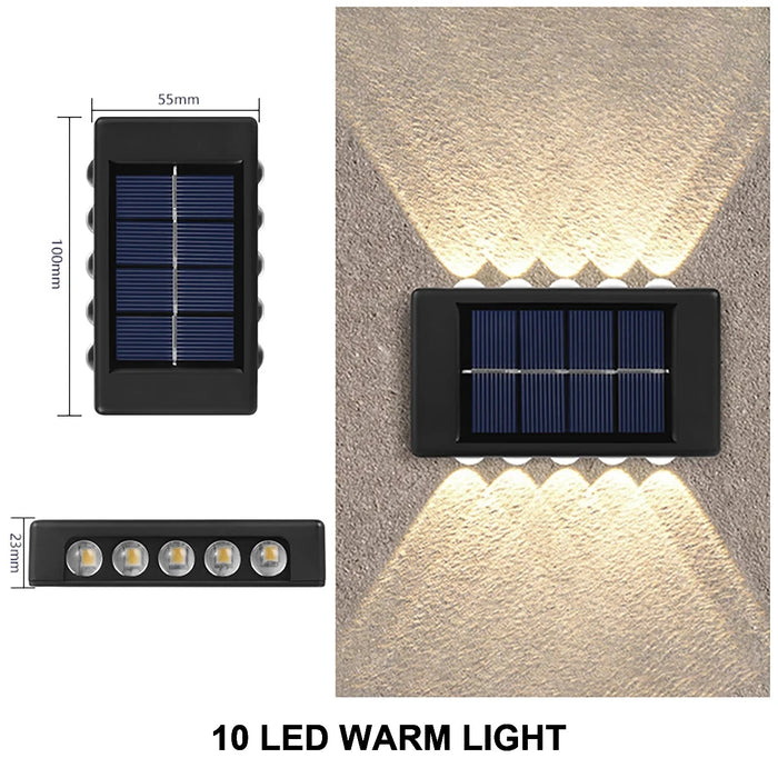 Solar Wall Lamp Outdoor Waterproof Solar Powered Light UP and Down Illuminate Home Garden Porch Yard Decoration Outside Sunlight