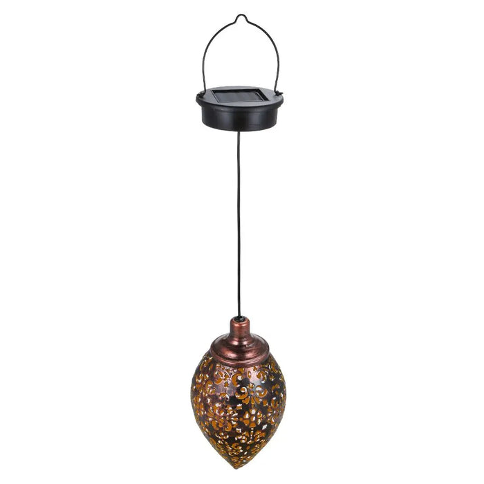LED Hanging Solar Lights Lantern Metal Lamp Waterproof Outdoor Solar Lamp for Garden Projection Light Halloween Home Decoration