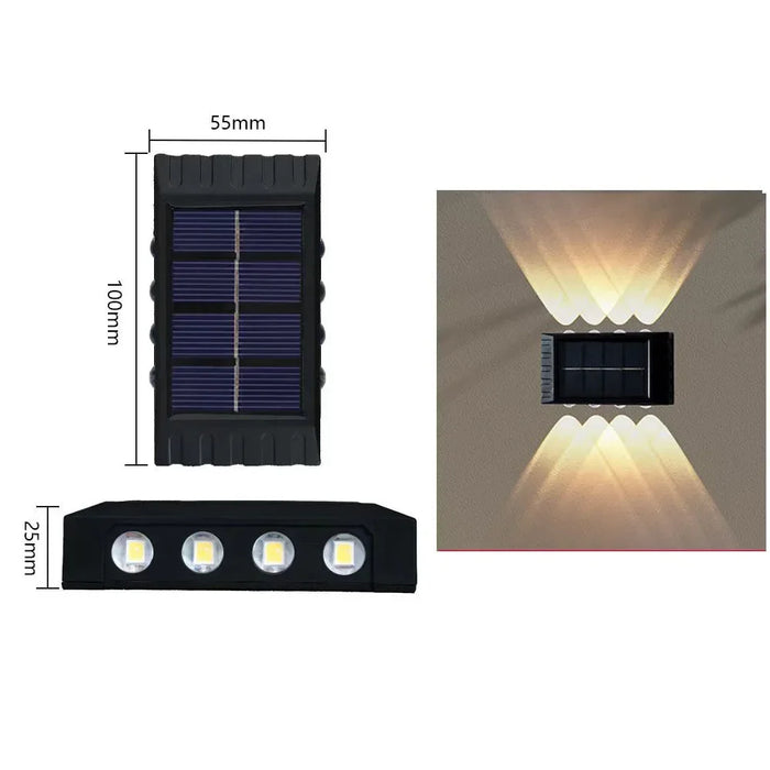 Solar Outdoor Wall Light 4/6/8/10LED Waterproof Garden Light Courtyard Railing Decoration Atmosphere Light Downlight Luminous So