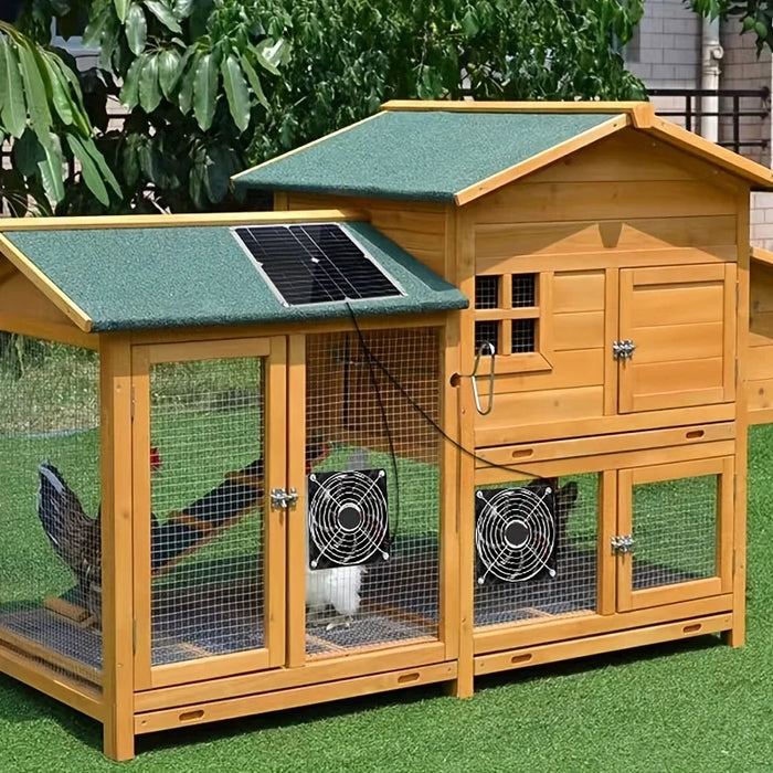 Solar fan set, waterproof and portable solar panel and fans, suitable for greenhouses, poultry houses, solar charging