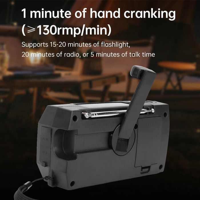 Multi-function Emergency Radio Hand Crank Emergency Radio Solar Crank Portable Outdoor Radio US Plug with SOS Alarm