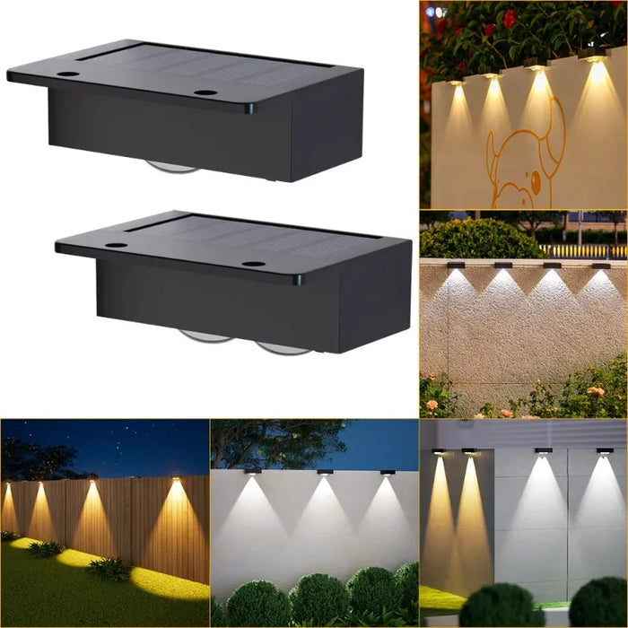 Solar Step Lights Solar Fence Lights Outdoor Waterproof LED Wall Lamps Deck Lights for Stair Fence Step Walkway Patio Garden