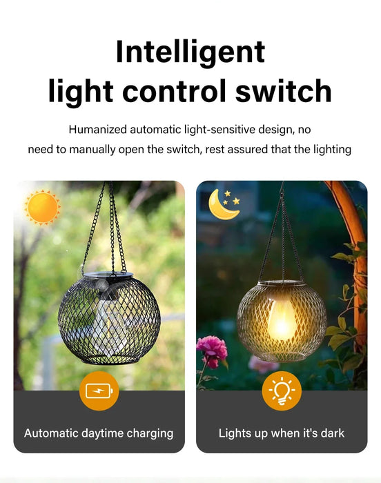 Solar Lantern Outdoor Solar Lights For Outside Decorative Hanging Lights Waterproof Solar Lanterns Hollowed-out Yard Garden Lamp