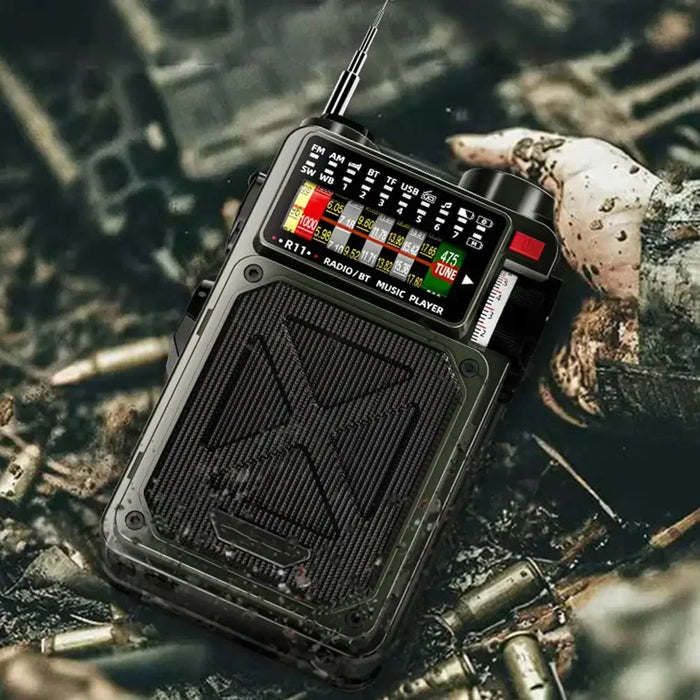 Hand-operated Emergency Solar Bluetooth Outdoor Camping Alarm Radio Multi-band Earthquake Prevention Solar Radio With Flashlight