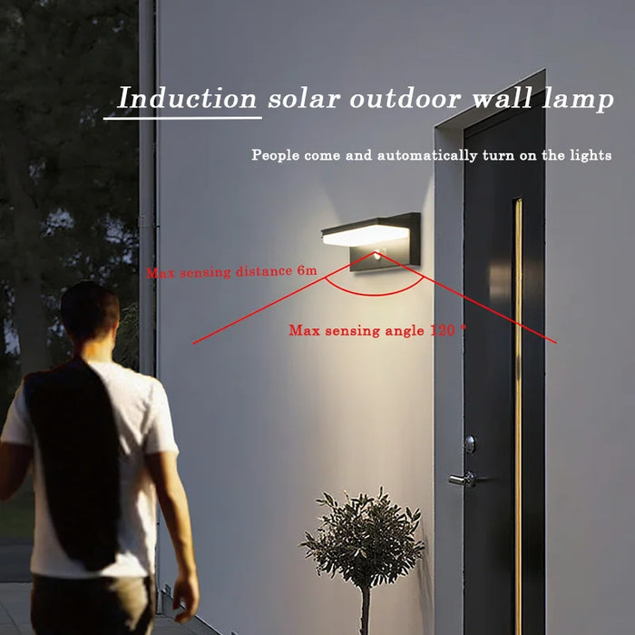 LED Solar Outdoor Wall lamp Waterproof Induction Wall Light Modern Entrance doors Garden Balcony Villa Porch Decor Lights