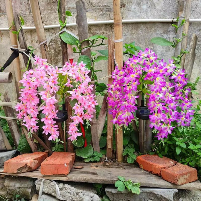 Solar Garden Flower Lights Outdoor Fabric Daisy Lavender Flowering Vine‌ LED Landscape Decorating for Yard Patio Flowerpot