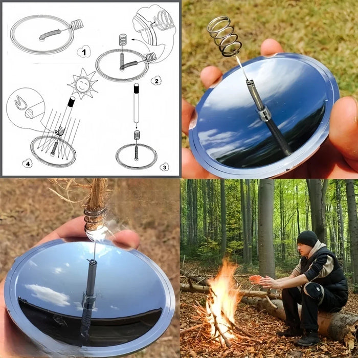 Solar Igniter Environmentally Friendly Windproof Waterproof Portable Small Tool For Outdoor Hiking Camping Wilderness Survival
