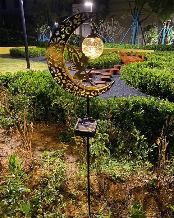 Solar Garden Statues Outdoor Decor Fairy Moon Figurine Light Stake Ornament for Patio, Lawn, Yard, Pathway gift for Mom Grandma