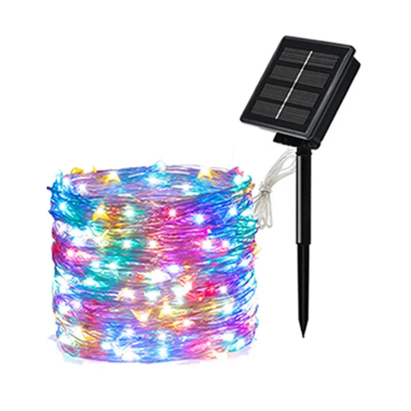 Solar String Fairy LED Lights Christmas Lights Waterproof Outdoor Garland Solar Power Lamp Christmas for Garden Decoration.