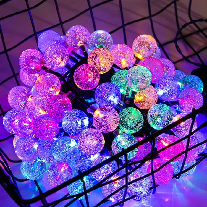 Solar String Lights Garden LED Outdoor Crystal Ball Fairy Light Home Patio Yard Christmas Decoration Lamp Garden Garland Wedding