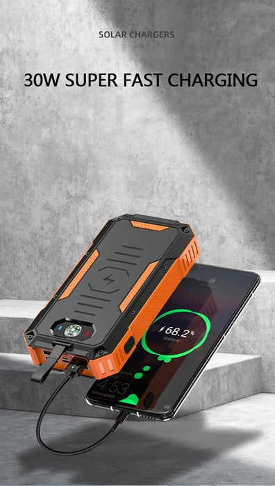 Solar panels Power bank Wireless charging solar phone charger 99000mAh with Camping Lamp Mobile Phone Charger USB Power bank