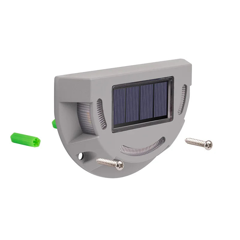 Solar Stair Step Light 2 Colors in 1 Outdoor Solar Deck Waterproof LED Driveway Marker Security Lamp Outside Pathway Garden Lamp
