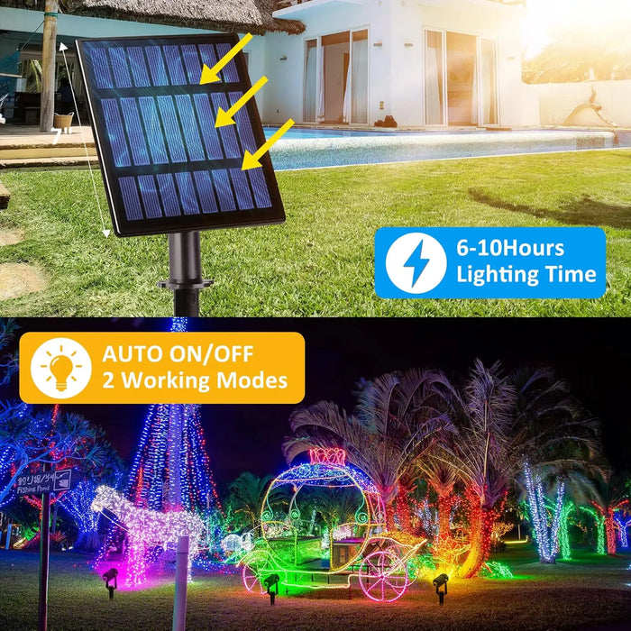 1/2/4/6 LEDS RGB Solar Spotlight IP65 Waterproof Color Changing Outdoor Garden Light For Landscape Tree Solar Street Wall Lamp