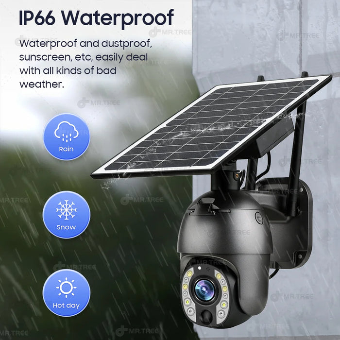 Home Outdoor Surveillance Solar Camera 4G SIM 50X Optical Zoom 4K Wifi Security Protection Cam Human Detection CCTV IP Cameras