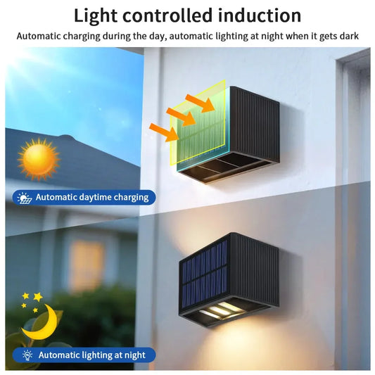 Outdoor Solar Fence Light LED Wall Lamp Waterproof Dusk to Dawn Deck Lights Outdoor Lighting For Garden Balcony Staircase Patio