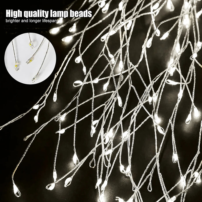 Solar-Powered Garden Lights Outdoor Waterproof Firecracker Fireworks Lights for Patio Pathway Lawn Party Camping Decoration