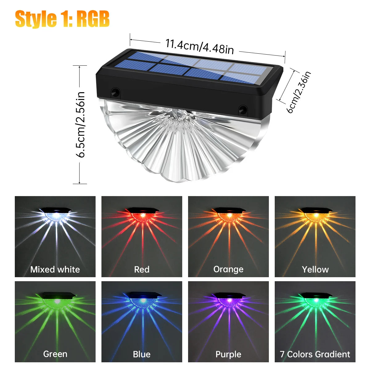 Solar Deck Lights Outdoor Waterproof LED Lights for Patio Stairs Yard Garden Pathway Step and Fences Warm White/Color Changing