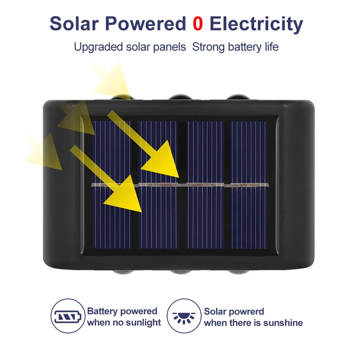 Solar Up And Down Double-headed High Brightness Wall Lights Garden Lights Door Sign Wall Lights Outdoor Waterproof Wall Washer