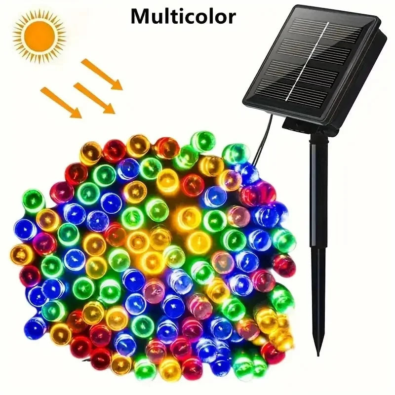 Led Solar String Lights Outdoor Solar Christmas Lights 8 Modes Twinkle Fairy Lights for Xmas Tree Garden Wedding Decoration