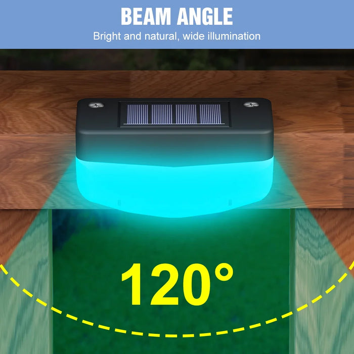 RGB LED Solar Deck Light Outdoor Waterproof Garden Step Lamp Patio Stairs Railing Courtyard Fence Decor Lighting Cold/Warm White