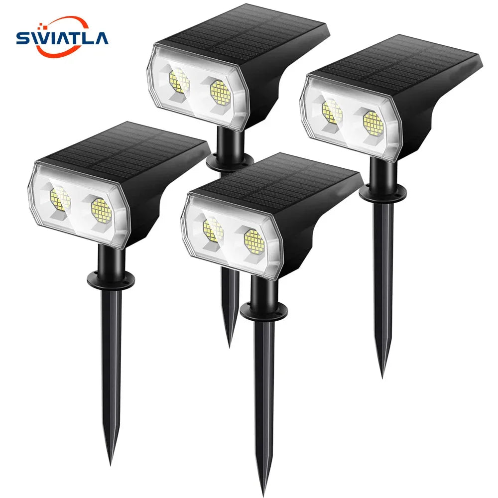48 LEDs Solar Light Outdoors Landscape Spotlights,  2 in 1 Wireless Waterproof Outdoor Solar Spotlights for Yard Garden Patio