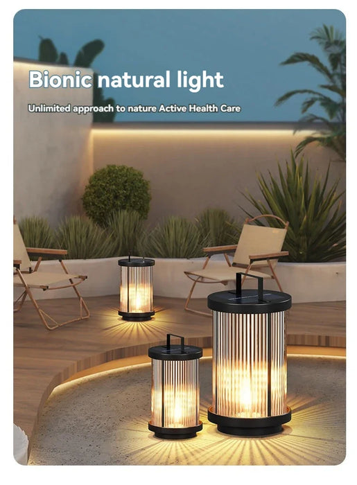 Modern Designer Solar Lamps Outdoor Waterproof Garden Glass Lanterns Street Villa Courtyard Lawn Balcony Decoration Floor Lights