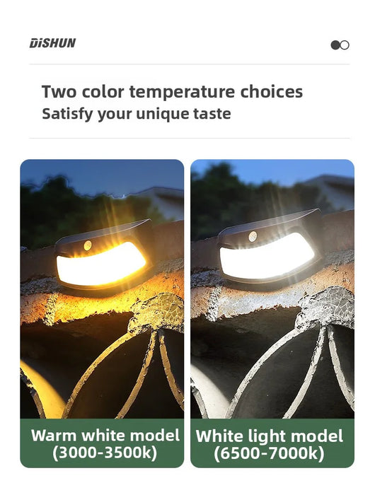 Solar wall lamp for household outdoor waterproof garden decoration fence LED human body sensing outdoor courtyard lamp