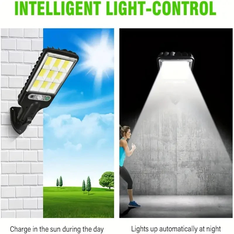 Outdoor Solar Street Lights,Dusk to Dawn Solar Security Flood Lights Motion Sensor with Remote Control for Courtyards, Garden