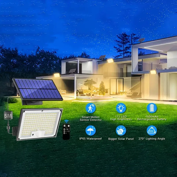 Solar Lights Outdoor Waterproof Motion Sensor 172 LEDs Super Bright 3 Modes Solar Flood Security Light for Outdoor Lights