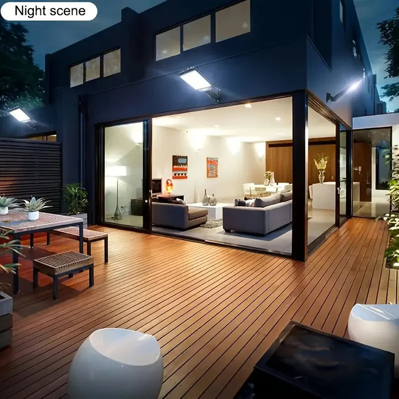 Outdoor Solar Street Lights,Dusk to Dawn Solar Security Flood Lights Motion Sensor with Remote Control for Courtyards, Garden