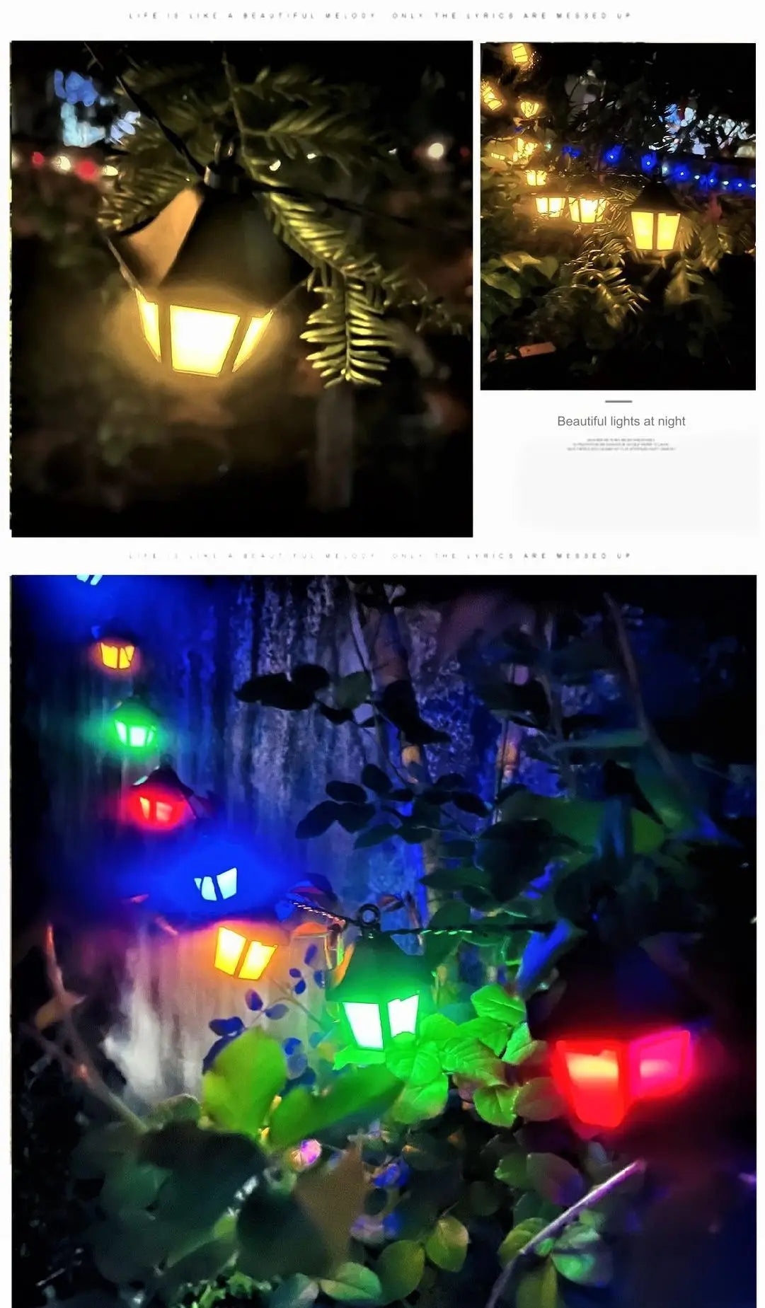 Outdoor Solar String Lights 5m 20 Lanterns Waterproof Decor Patio Lamp Christmas Backyard Deck Fence Courtyard Sun Fairy Light