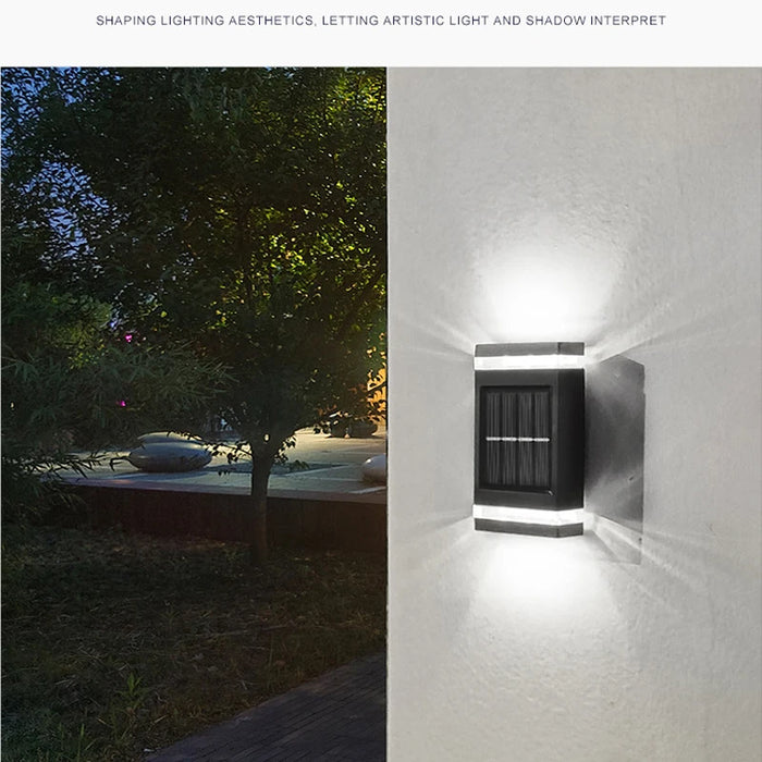 Solar Wall Lamp Outdoor Waterproof Solar Powered Up/Down Lighting for Garden Yard Home Exterior Decoration IP65 Solar Path Light