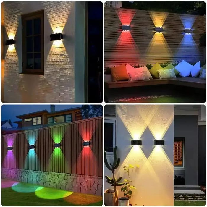 Solar Wall Lamp Outdoor Waterproof Solar Powered Light UP and Down Illuminate Home Garden Yard Decoration Outside Sunlights