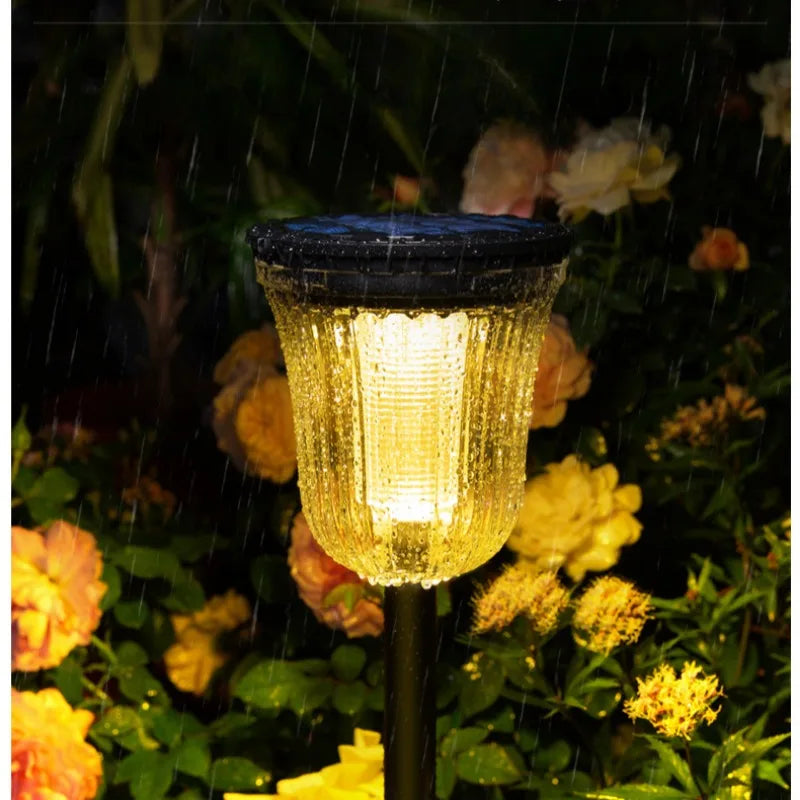 Solar Outdoor Lights New Garden Lamps Powered Waterproof Landscape Path for Yard Backyard Lawn Patio Decorative LED Lighting