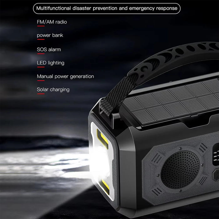 Emergency Radio AM/FM/NOAA Weather Radio Solar Hand Crank Generator Portable Radio with Flashlight Power Bank SOS Alarm Flashlig