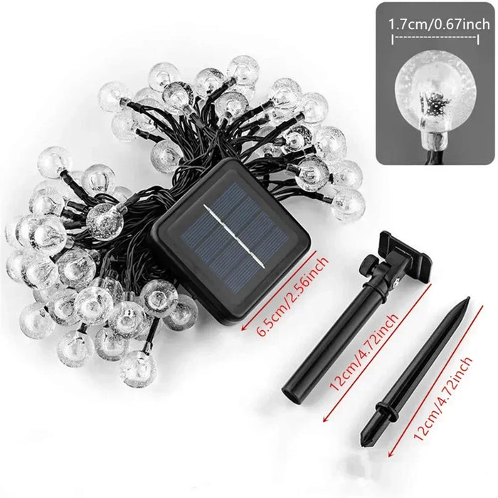 Solar String Lights Garden LED Outdoor Crystal Ball Fairy Light Home Patio Yard Christmas Decoration Lamp Garden Garland Wedding