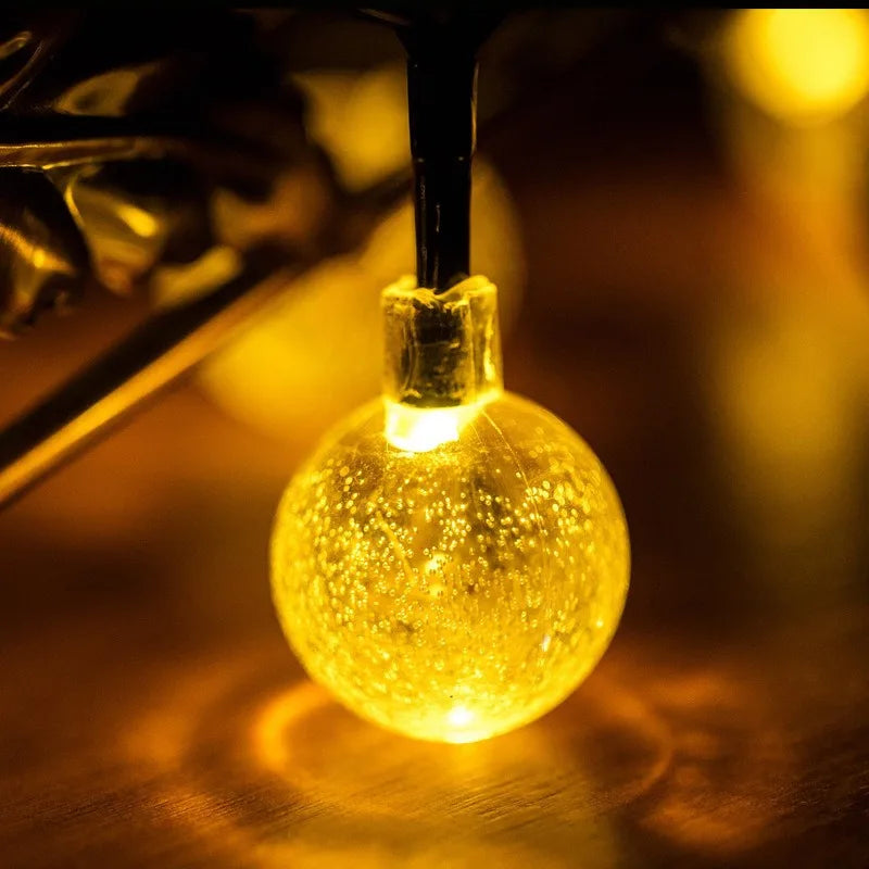 Solar Bubble Ball String Light,with 8 Lighting Modes,suitable for Gardenparty,and Yard Decoration