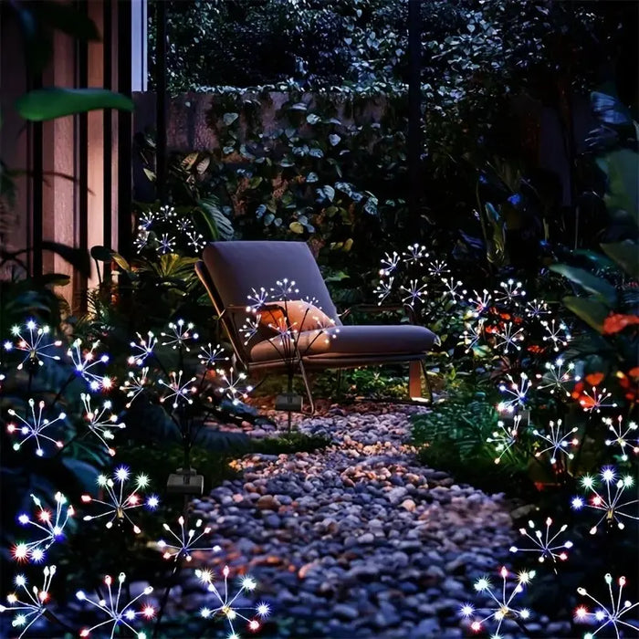 1PC Solar LED Floral Firework Garden Lights Outdoor Waterproof Lawn Lamp,Landscape Lighting For Yard,Terrace,Balcony，Path,Park