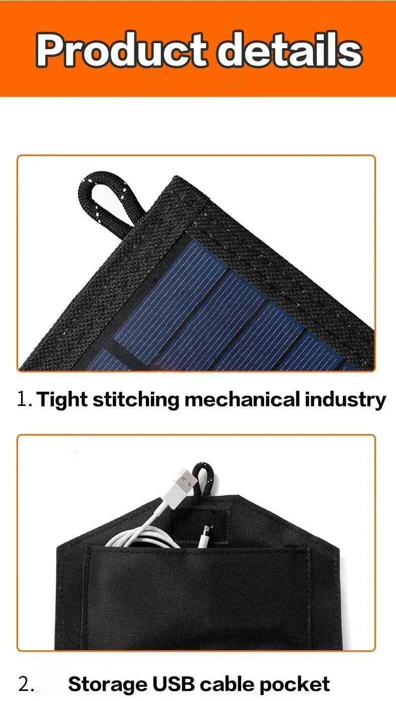 1000W Foldable Solar Panel USB Type C Mobile Phone Charging Waterproof Outdoor PC Hiking Camping Portable Battery Bank Charging