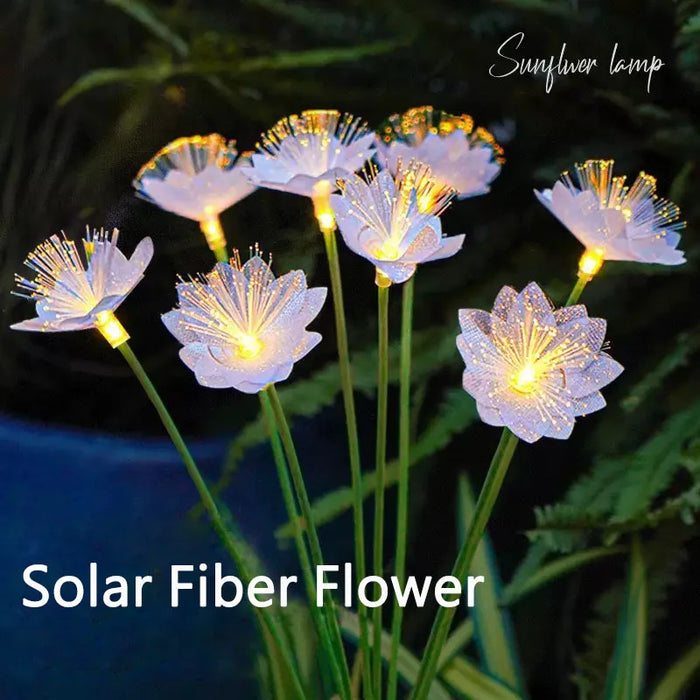 Solar Butterfly Fiber Optic Flower LED Solar Lights Outdoor Wedding Party Decor Garden Garland Lawn Lamp for Yard Patio Decor
