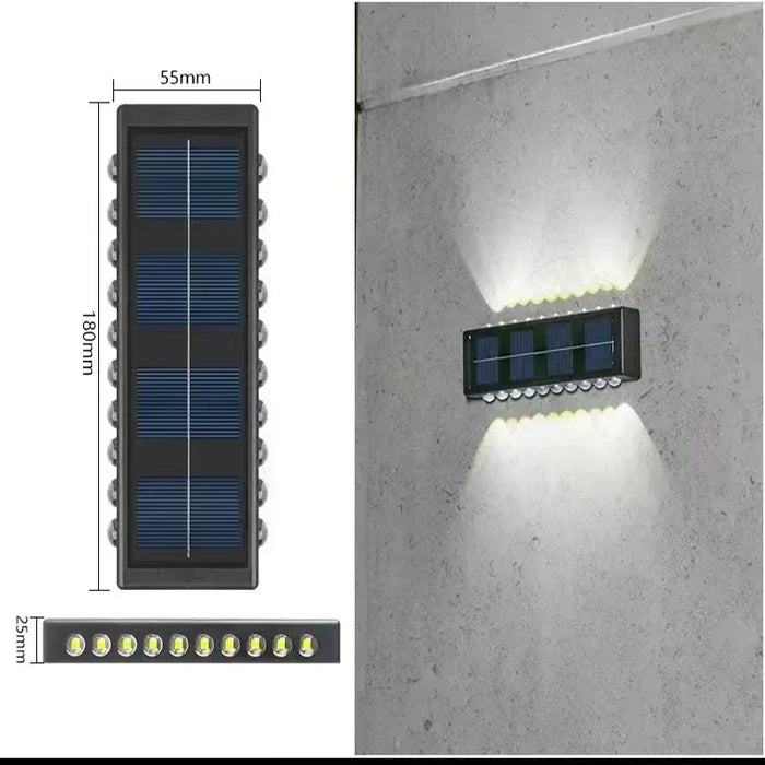 Solar Wall Lights Outdoor Warm/White Solar Wall Mount Porch Lamp Up And Down Lighting For Garden Street Landscape Balcony Patio