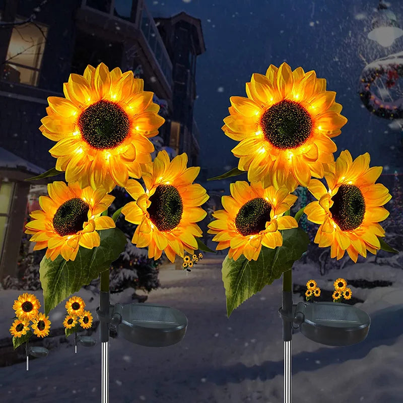 LED Solar Sunflowers Flower Light Home Decorative Flower Lights Garden Decoration Lawn Lamp Waterproof Landscape Light