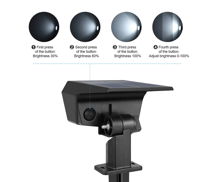 Solar Landscape Spot Lights Outdoor 3 Brightness Modes 2 in 1 Wireless Waterproof Outdoor Solar Spotlights for Wall Yard Patio
