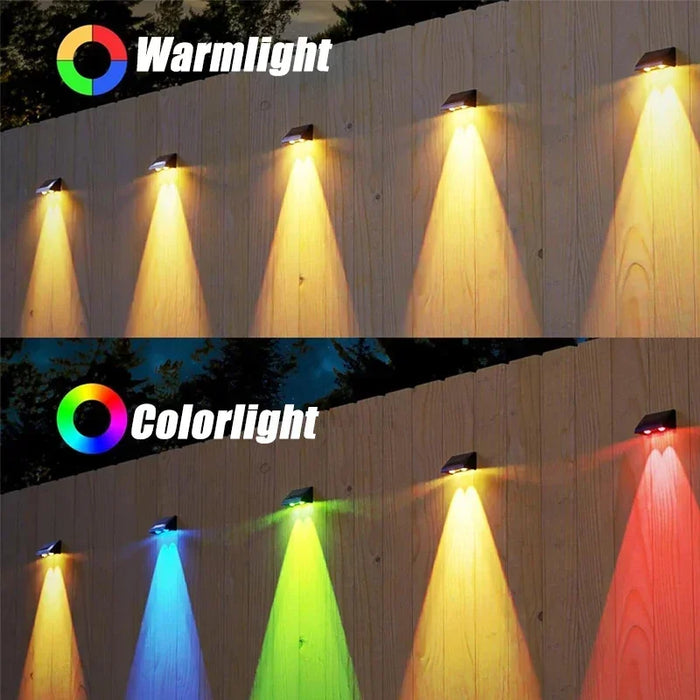 Outdoor Solar Wall Lamp Waterproof Porch Light 2/3/4LED Beads Solar Powered Path Lights for Balcony Countyard Wall Fence Decor