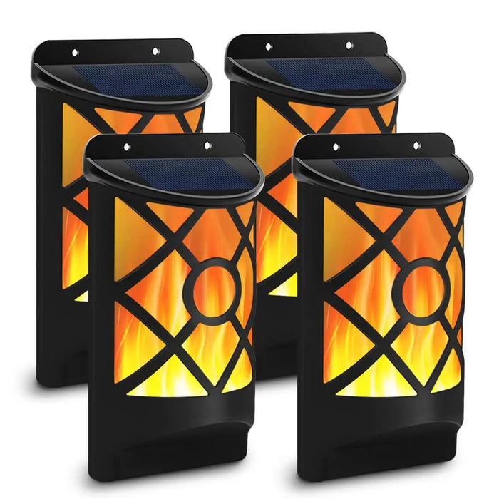 Solar Torch Wall Lamp Outdoor Led Flame Solar Light Dark Sensor Auto On/Off Wall Mounted Night Lights for Patio Deck Driveway