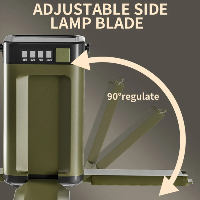 Solar Foldable Camping Light Rechargeable Lantern Power Bank Solar Camping Lantern Portable Flashlight LED Tent Light