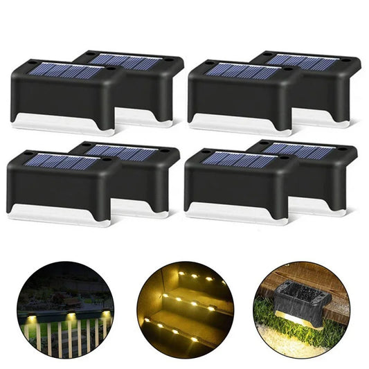 Solar Deck Lights 1/4 PacK Outdoor Step Lights Waterproof Led Solar Lamp For Stairs Railing Step Fence Yard Patio and Pathway