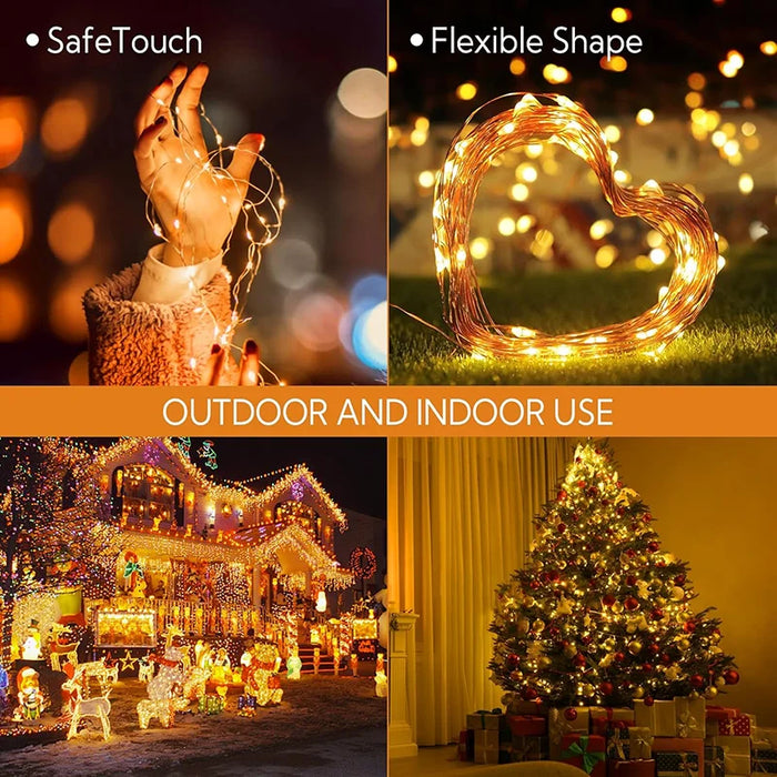 LED Solar Outdoor String Lights 8 Modes Waterproof Solar Fairy Garland Light For Tree Patio Garden Street Wedding Party Decora