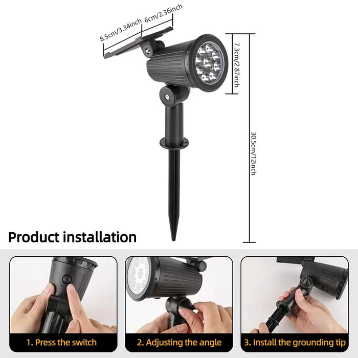 Solar Pathway Lights Outdoor Waterproof Bright Monocrystalline Silicon Garden Decora Light LED Landscape Lamp for Yard Fenced